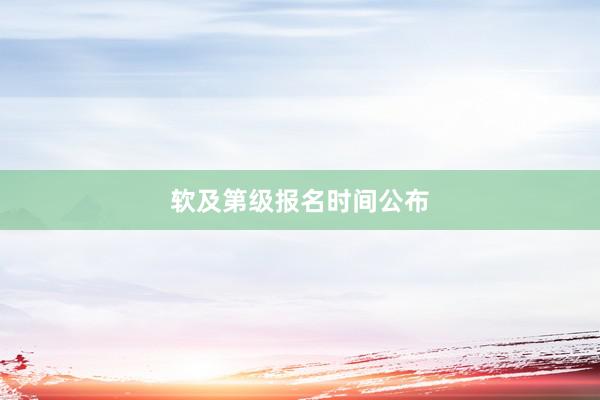 软及第级报名时间公布