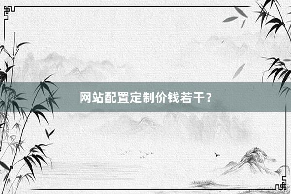 网站配置定制价钱若干？